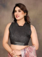 Peach Heritage Bloom Saree - Image 6