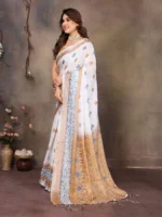 Ivory Gold Heritage Saree - Image 2