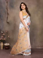 Ivory Gold Heritage Saree - Image 3