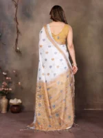 Ivory Gold Heritage Saree - Image 6