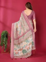 Regal Pastel Heritage Saree - Image 4