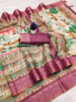 Regal Pastel Heritage Saree - Image 8