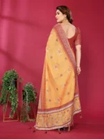 Royal Mustard Heritage Silk Saree - Image 4