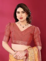 Royal Mustard Heritage Silk Saree - Image 6