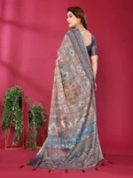 Royal Slate Heritage Designer Saree - Image 2