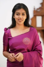 Signature Silk Saree with Sun Motif Weaving & Rich Contrast Border - Image 5