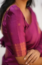 Signature Silk Saree with Sun Motif Weaving & Rich Contrast Border - Image 3