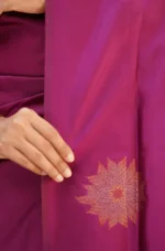 Signature Silk Saree with Sun Motif Weaving & Rich Contrast Border - Image 10