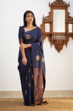Signature Silk Saree with Sun Motif Weaving & Rich Contrast Border - Image 30