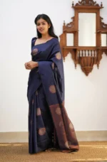 Signature Silk Saree with Sun Motif Weaving & Rich Contrast Border - Image 29