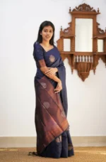 Signature Silk Saree with Sun Motif Weaving & Rich Contrast Border - Image 28