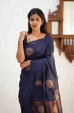 Signature Silk Saree with Sun Motif Weaving & Rich Contrast Border - Image 27