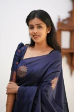 Signature Silk Saree with Sun Motif Weaving & Rich Contrast Border - Image 26
