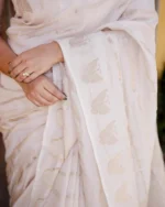 Ivory Grace Off-White Textured Silk Saree – Elegant Festive Wear - Image 7