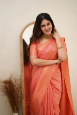 Elegant Essence Silk Saree with Classic Woven Border - Image 9