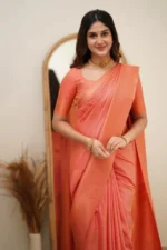 Elegant Essence Silk Saree with Classic Woven Border - Image 8