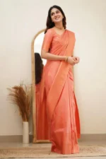 Elegant Essence Silk Saree with Classic Woven Border - Image 7