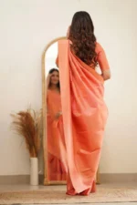 Elegant Essence Silk Saree with Classic Woven Border - Image 6
