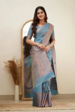 Elegant Essence Silk Saree with Classic Woven Border - Image 13