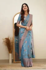 Elegant Essence Silk Saree with Classic Woven Border - Image 12