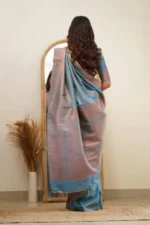 Elegant Essence Silk Saree with Classic Woven Border - Image 11