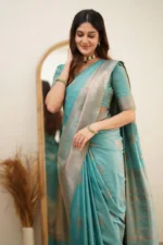 Elegant Essence Silk Saree with Classic Woven Border - Image 4