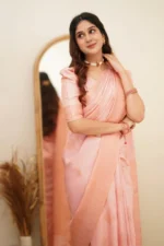 Elegant Essence Silk Saree with Classic Woven Border - Image 21