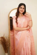 Elegant Essence Silk Saree with Classic Woven Border - Image 18