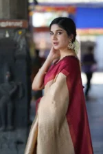 Heritage Contrast Silk Saree with Dual Tone Border - Image 19