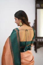 Heritage Contrast Silk Saree with Dual Tone Border - Image 31
