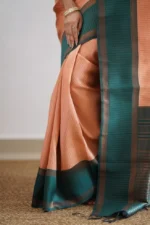 Heritage Contrast Silk Saree with Dual Tone Border - Image 30