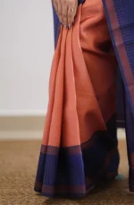 Heritage Contrast Silk Saree with Dual Tone Border - Image 22