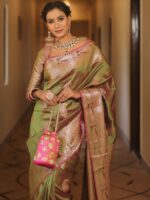 Royal Blue Banarasi Silk Saree with Heavy Gold Zari Border – Luxury Wedding Wear - Image 27