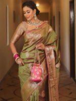 Royal Blue Banarasi Silk Saree with Heavy Gold Zari Border – Luxury Wedding Wear - Image 26