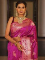Royal Blue Banarasi Silk Saree with Heavy Gold Zari Border – Luxury Wedding Wear - Image 20